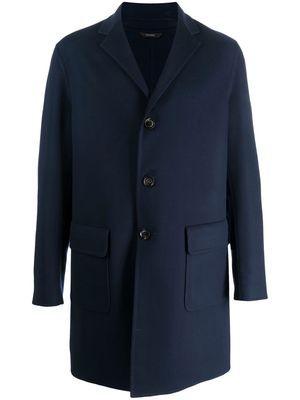 Colombo notched-collar single-breasted coat - Blue