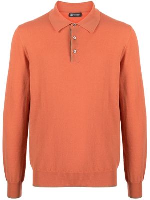 Colombo polo-collar cashmere jumper - Orange