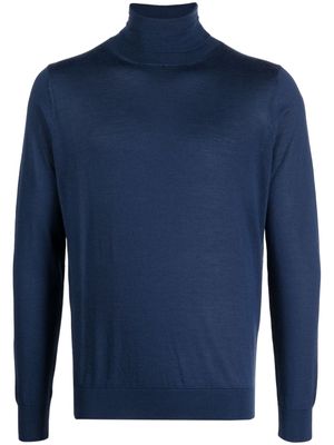 Colombo roll-neck fine-knit jumper - Blue