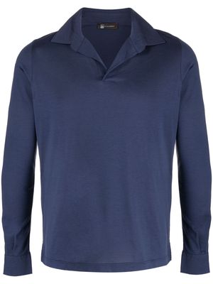 Colombo silk-blend polo shirt - Blue