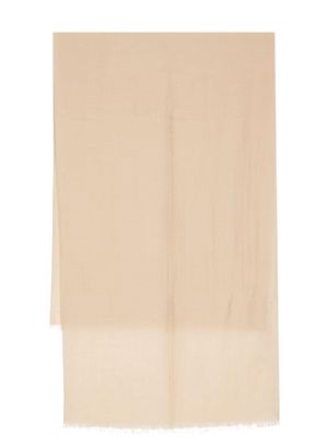 Colombo twill-weave frayed cashmere-silk scarf - Neutrals