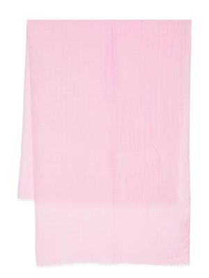 Colombo twill-weave frayed cashmere-silk scarf - Pink