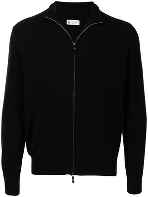 Colombo zipped split-collar cardigan - Black