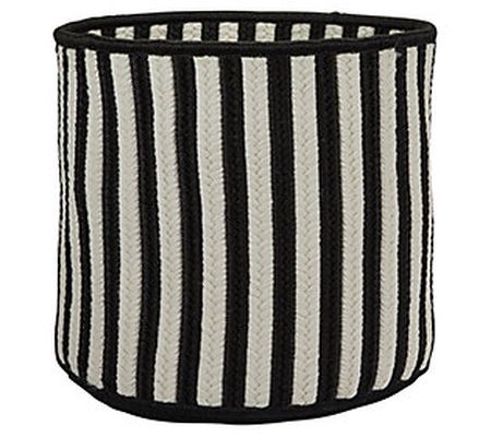 Colonial Mills Baja Stripe Basket - Black 12" x 12" x 10"
