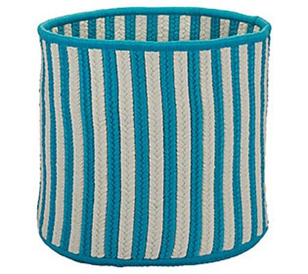 Colonial Mills Baja Stripe Basket - Teal 12"x 1 2" x 10"