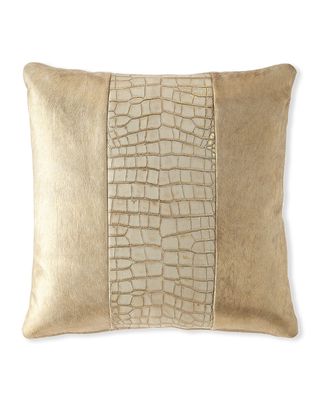 Colorblock Croc Pillow, 22"Sq.