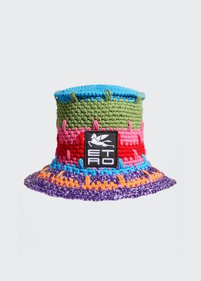 Colorblock Crochet Bucket Hat