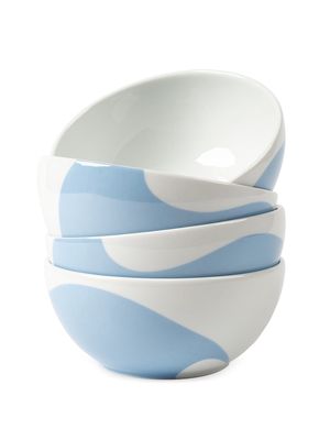 Colorblock Four-Piece Cereal Bowl Set - Blue White - Blue White