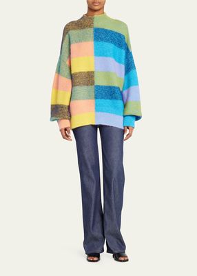 Colorblock Marled Oversized Sweater