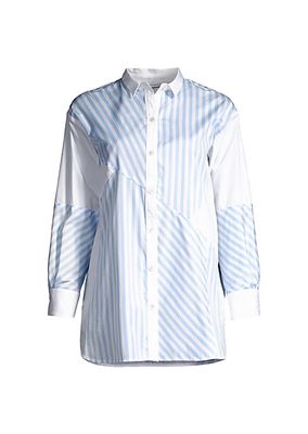 Colorblock Stripe Poplin Shirt