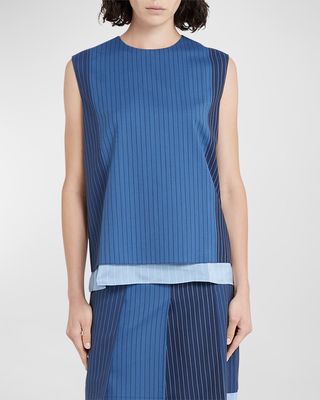 Colorblock Striped Sleeveless Layered Top