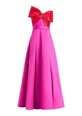 Colorblocked Bow Mikado Gown