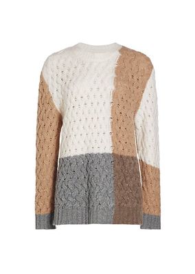 Colorblocked Wool & Cashmere-Blend Sweater
