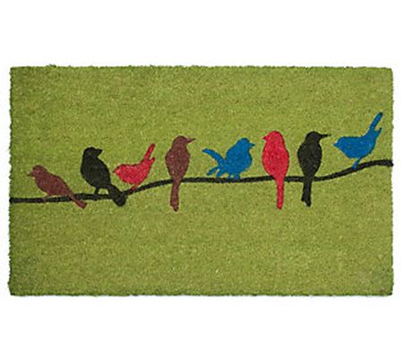 Colorful Birds Coir Doormat with PVC Backing
