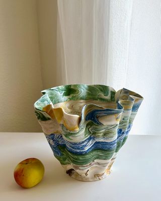 Colorful Confinement Matte Green Multicolor Vase, 25"