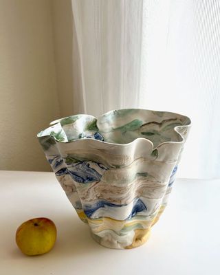 Colorful Confinement Matte Grey Multicolor Vase, 25"