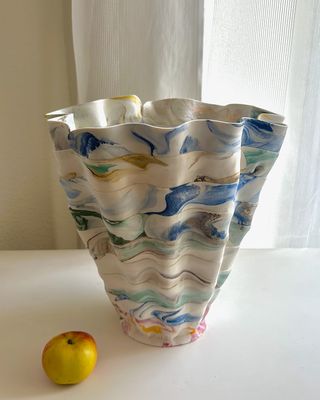 Colorful Confinement Matte Grey Multicolor Vase, 35"