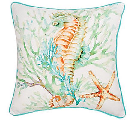 Colorful Seahorse Pillow by Valerie