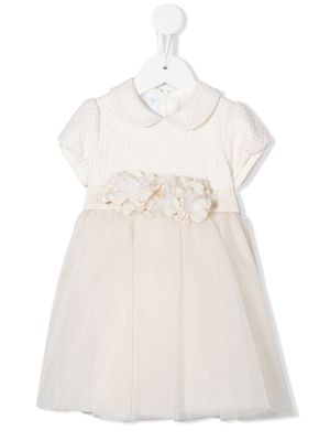 Colorichiari 3D floral-detail occasion dress - White