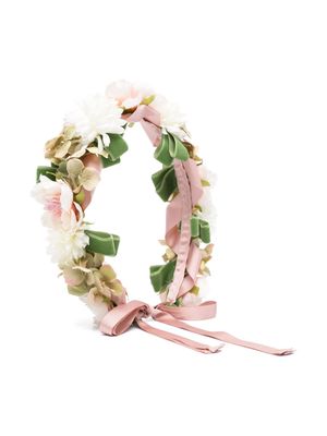Colorichiari appliqué-floral crown - Pink