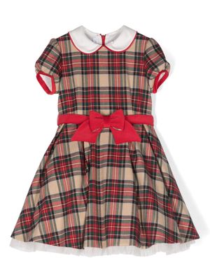 Colorichiari bow checked dress - Red