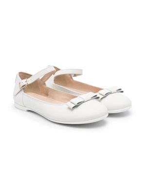 Colorichiari bow-detail leather ballerina shoes - White