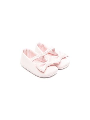 Colorichiari bow-detail twill ballerina shoes - Pink