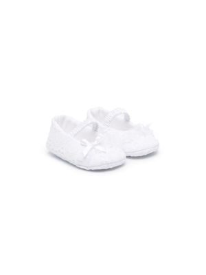 Colorichiari broderie-anglaise ballerina shoes - White