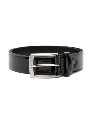 Colorichiari buckle-fastening patent-leather belt - Black
