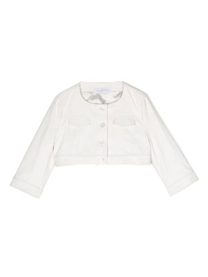 Colorichiari button-up faux-leather jacket - White