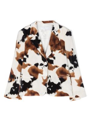 Colorichiari cow-print single-breasted blazer - Neutrals