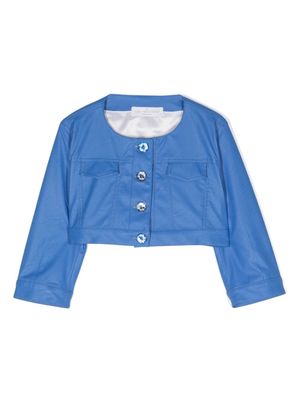 Colorichiari cropped buttoned jacket - Blue
