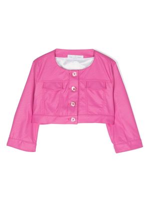 Colorichiari cropped buttoned jacket - Pink