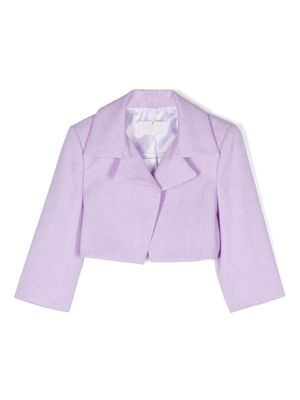 Colorichiari cropped open-front blazer - Purple