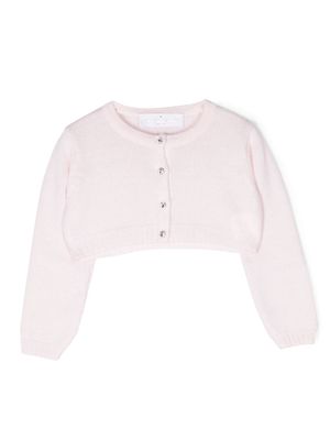 Colorichiari crystal-embellished buttons merino-wool cardigan - Pink