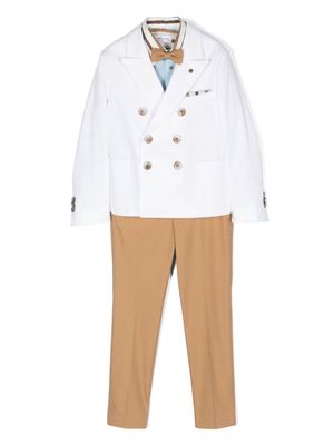 Colorichiari double-breasted striped suit set - White