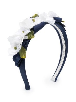 Colorichiari faux-flower hair band - Blue