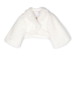 Colorichiari faux-fur cropped jacket - White