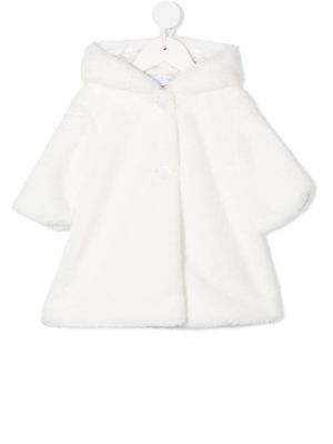 Colorichiari faux-fur hooded coat - White