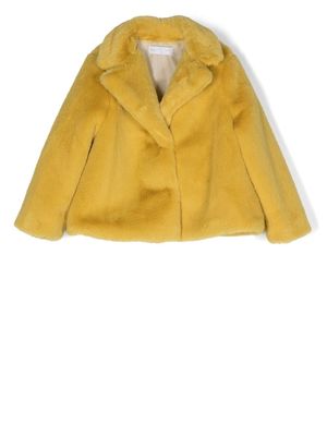 Colorichiari faux-fur long-sleeve jacket - Yellow
