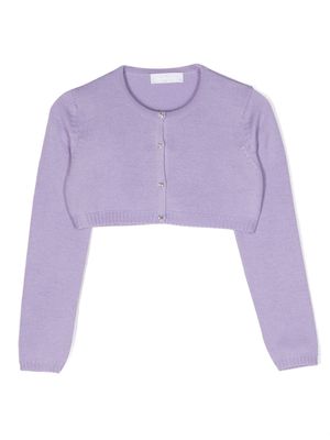 Colorichiari fine-knit cropped cardigan - Purple