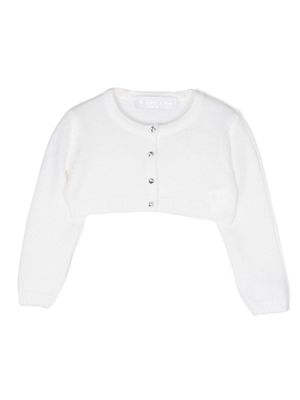 Colorichiari fine-knit cropped cardigan - White