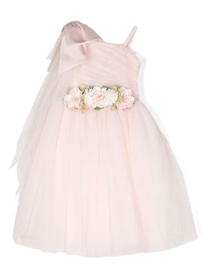 Colorichiari floral-appliqué dress - Pink