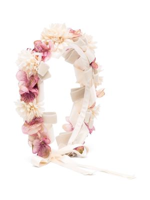 Colorichiari floral-appliqué hair band - Neutrals