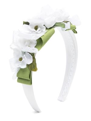 Colorichiari floral-appliqué hair band - White