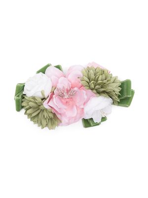 Colorichiari floral-appliqué hair clip - Green