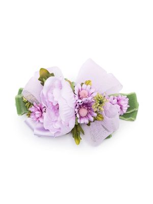 Colorichiari floral-appliqué hair clip - Purple