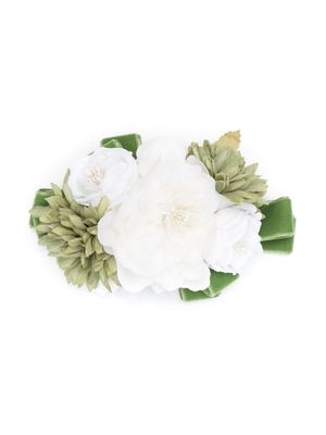 Colorichiari floral-appliqué hair clip - White