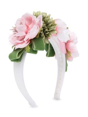 Colorichiari floral-appliqué head band - Green