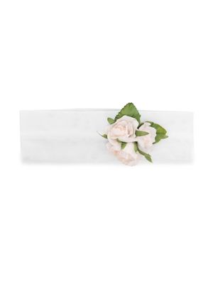 Colorichiari floral-appliqué head band - White